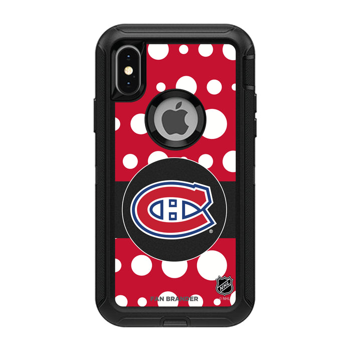 OtterBox Black Phone case with Montreal Canadiens Polka Dots design