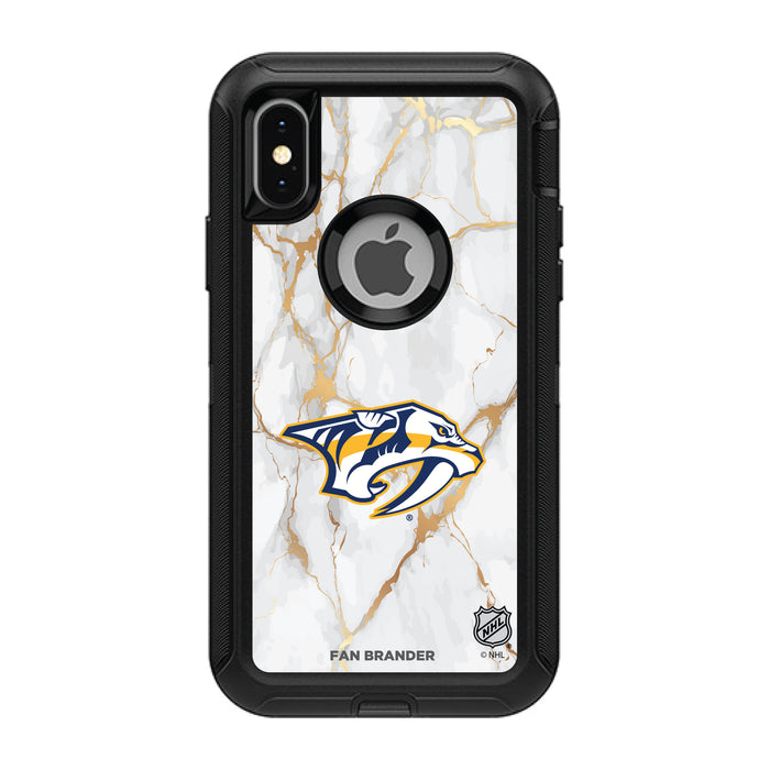 OtterBox Black Phone case with Nashville Predators White Marble design