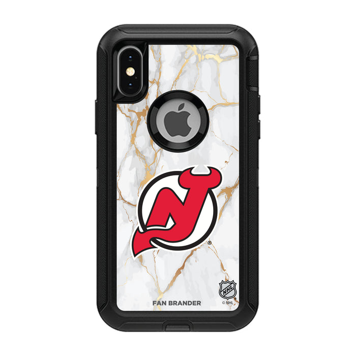 OtterBox Black Phone case with New Jersey Devils White Marble design