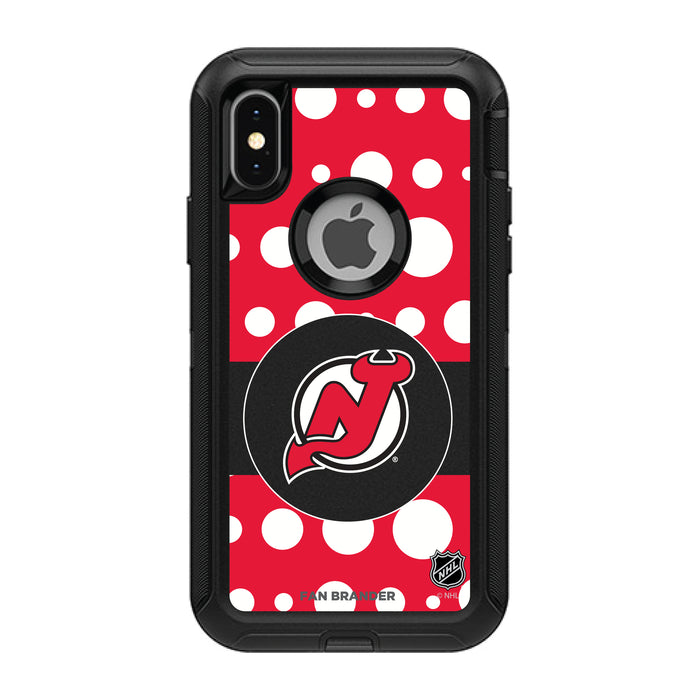 OtterBox Black Phone case with New Jersey Devils Polka Dots design