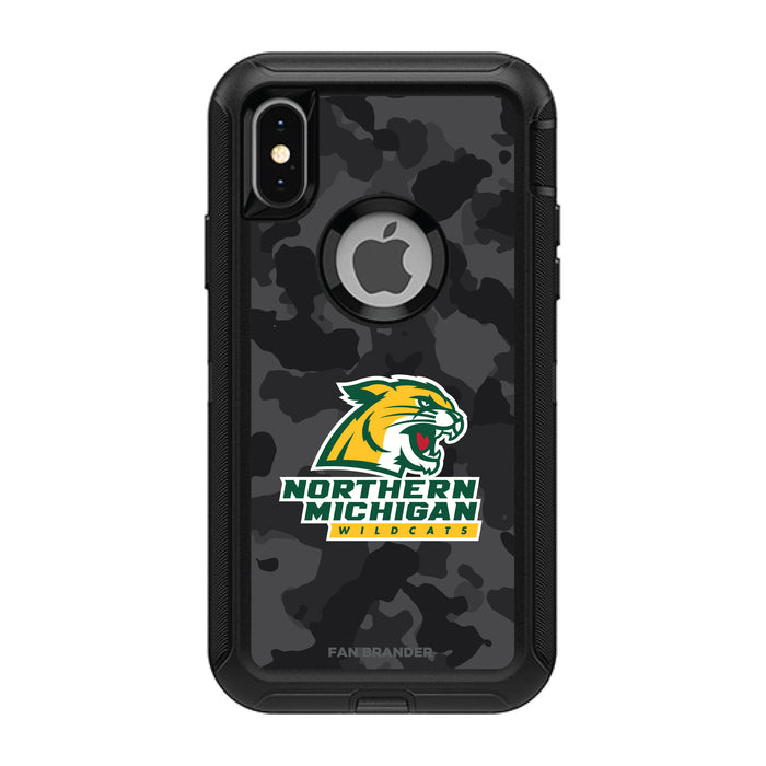 OtterBox Black Phone case with Northern Michigan University Wildcats Urban Camo Background