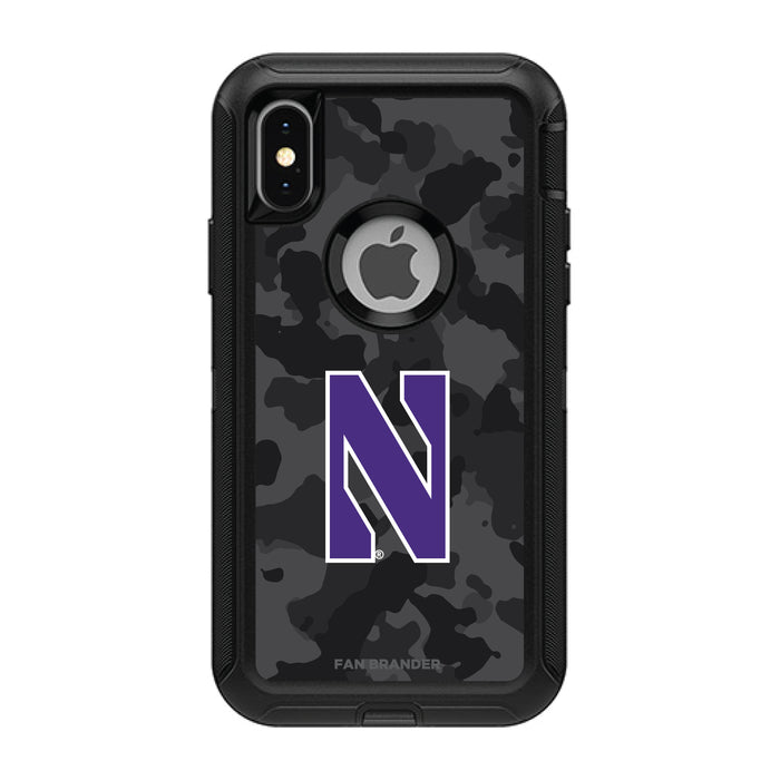OtterBox Black Phone case with Northwestern Wildcats Urban Camo Background