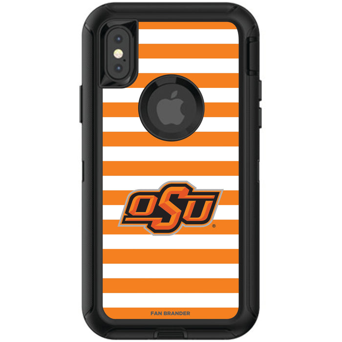 OtterBox Black Phone case with Oklahoma State Cowboys Tide Primary Logo and Striped Design