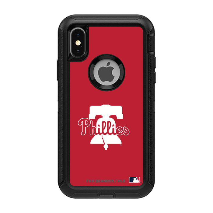 OtterBox Black Phone case with Philadelphia Phillies Primary Logo and Team Background