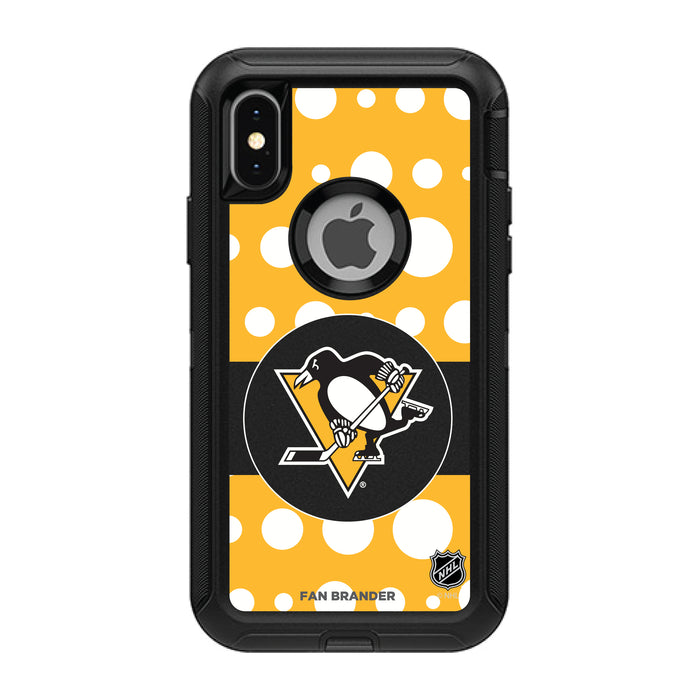 OtterBox Black Phone case with Pittsburgh Penguins Polka Dots design