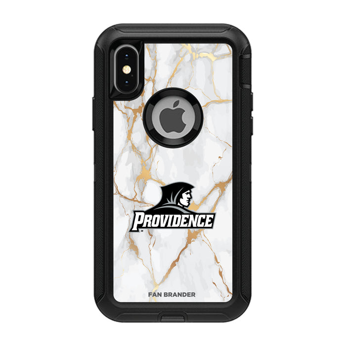 OtterBox Black Phone case with Providence Friars White Marble Background