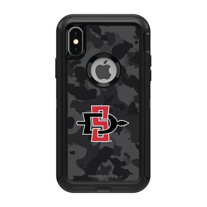 OtterBox Black Phone case with San Diego State Aztecs Urban Camo Background