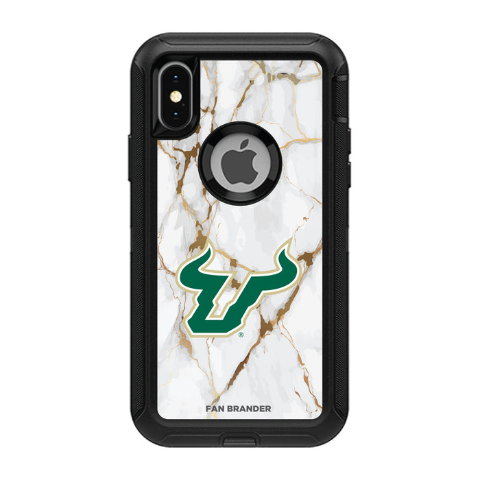 OtterBox Black Phone case with South Florida Bulls White Marble Design