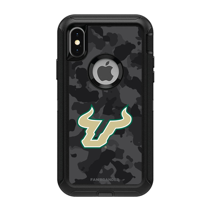 OtterBox Black Phone case with South Florida Bulls Urban Camo Background