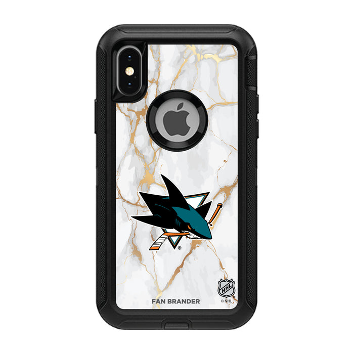OtterBox Black Phone case with San Jose Sharks White Marble design