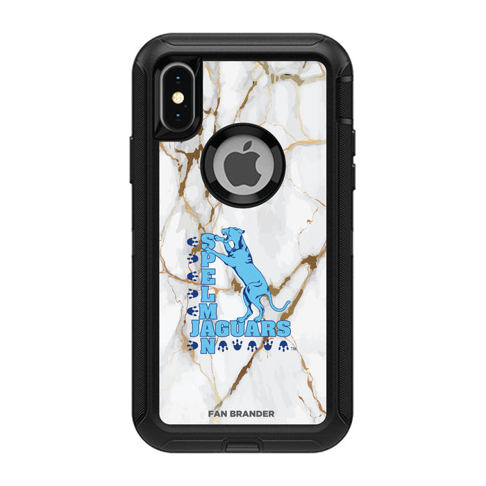 OtterBox Black Phone case with Spelman College Jaguars Tide White Marble Background