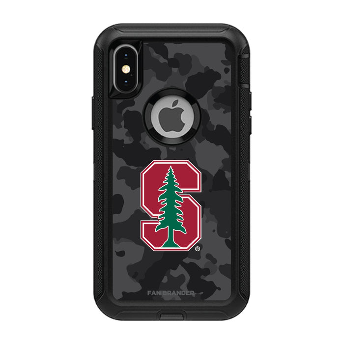 OtterBox Black Phone case with Stanford Cardinal Urban Camo Background