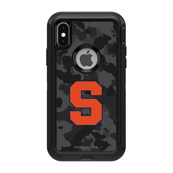 OtterBox Black Phone case with Syracuse Orange Urban Camo Background