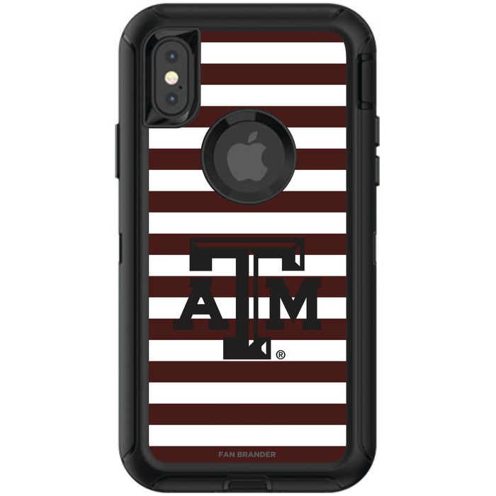 OtterBox Black Phone case with Texas A&M Aggies Tide Primary Logo and Striped Design