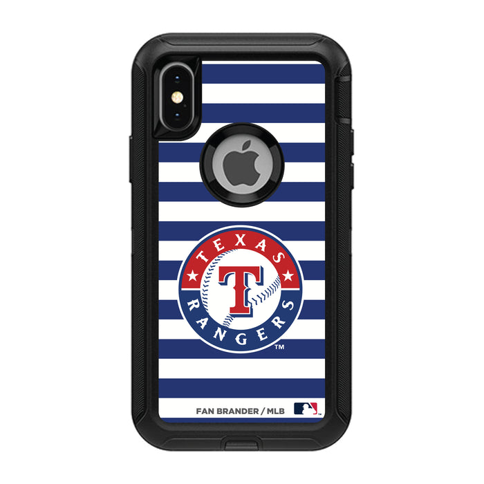 OtterBox Black Phone case with Texas Rangers Primary Logo and Striped Design