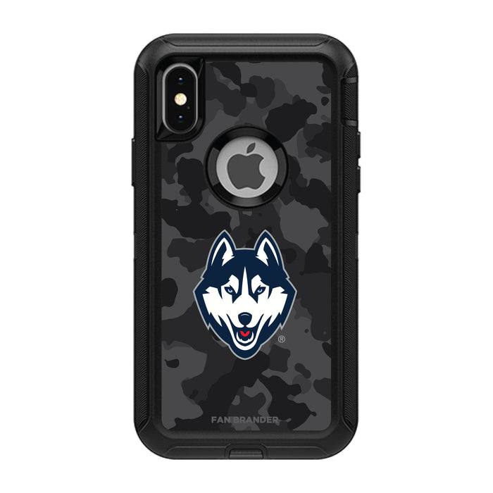 OtterBox Black Phone case with Uconn Huskies Urban Camo Background