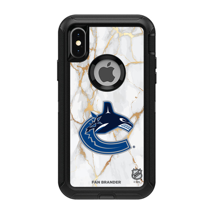OtterBox Black Phone case with Vancouver Canucks White Marble design