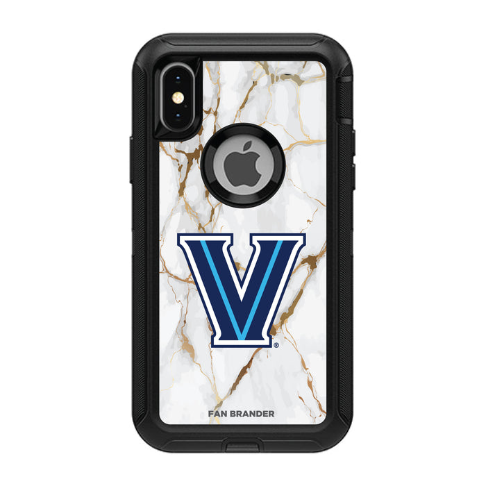 OtterBox Black Phone case with Villanova University Tide White Marble Background