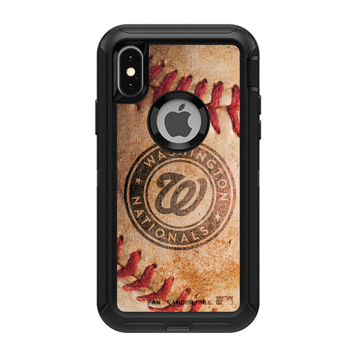 OtterBox Black Phone case with Washington Nationals Primary Logo and Baseball Design