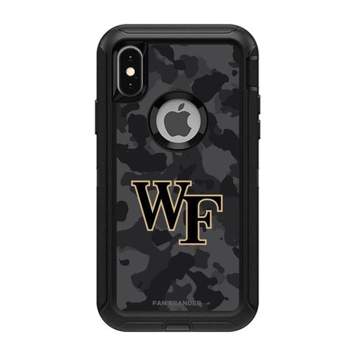 OtterBox Black Phone case with Wake Forest Demon Deacons Urban Camo Background