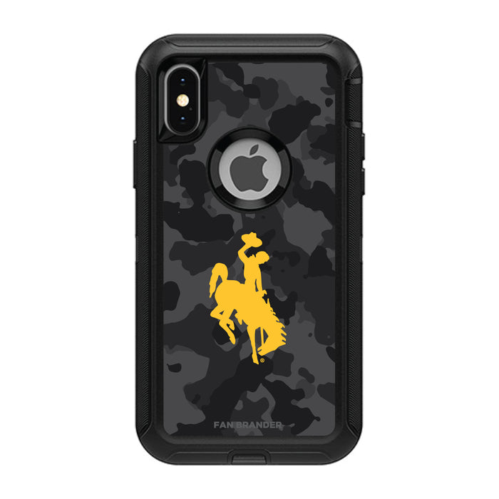 OtterBox Black Phone case with Wyoming Cowboys Urban Camo Background