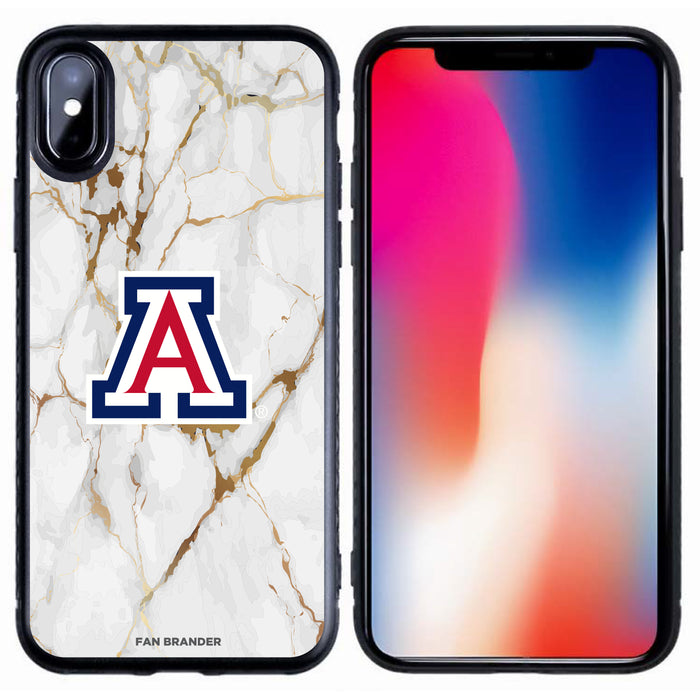Fan Brander Black Slim Phone case with Arizona Wildcats White Marble design