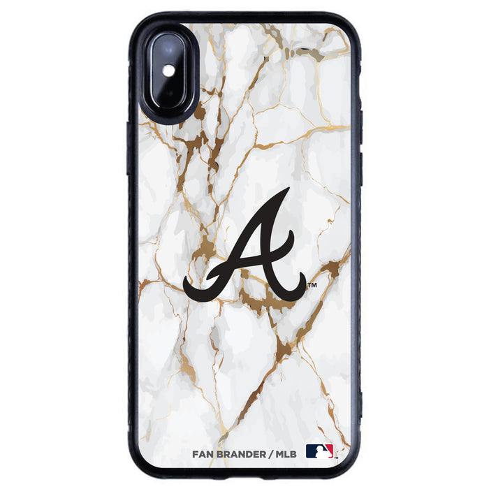 Fan Brander Black Slim Phone case with Atlanta Braves White Marble design