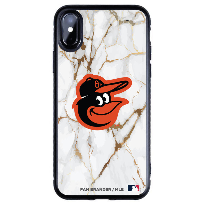 Fan Brander Black Slim Phone case with Baltimore Orioles White Marble design