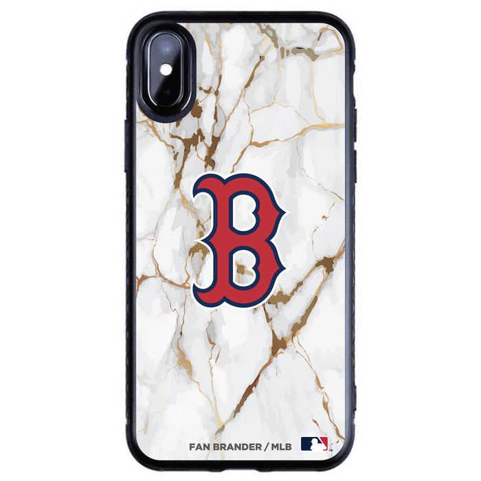 Fan Brander Black Slim Phone case with Boston Red Sox White Marble design