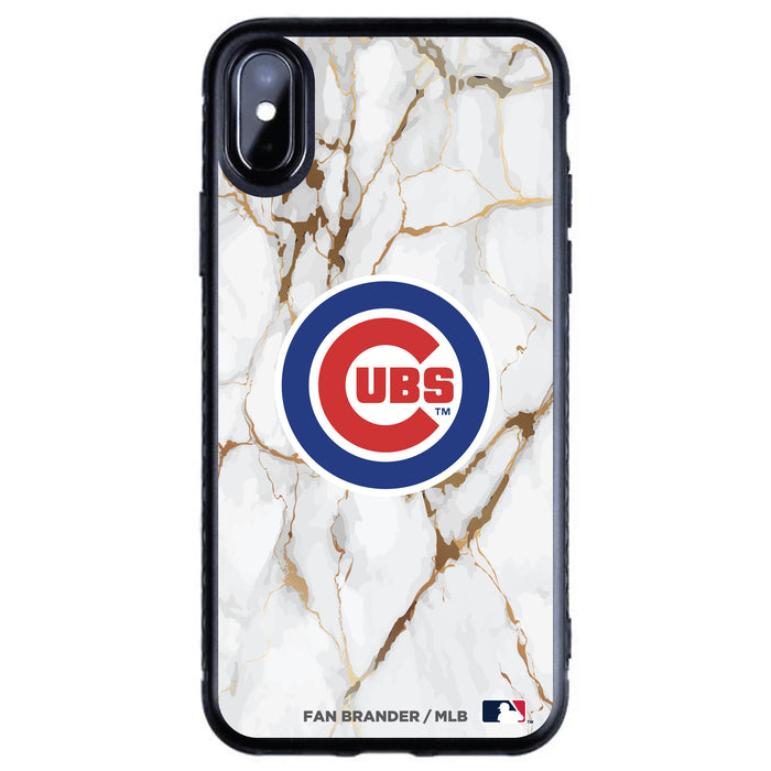 Fan Brander Black Slim Phone case with Chicago Cubs White Marble design