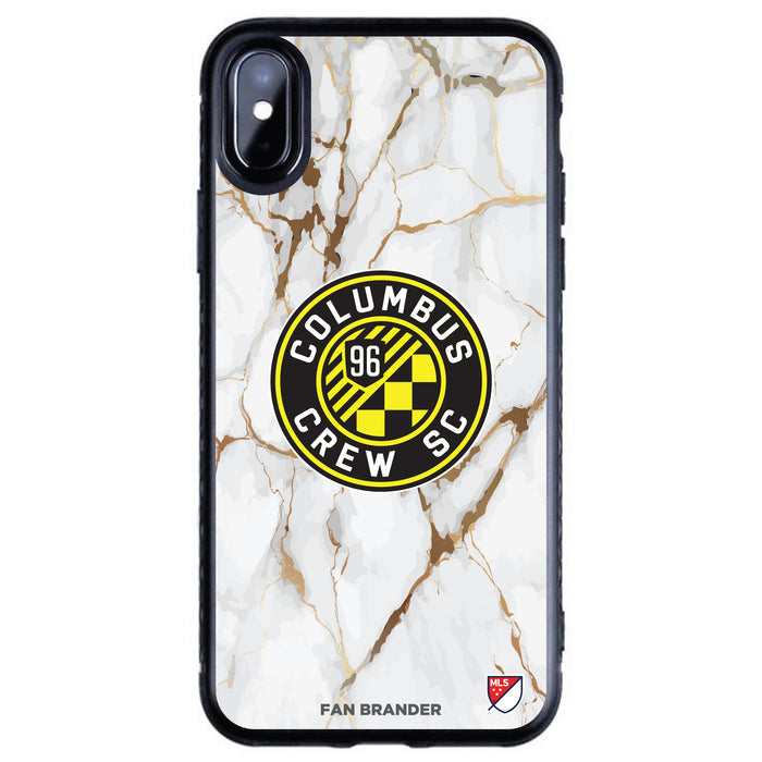 Fan Brander Black Slim Phone case with Columbus Crew SC White Marble design