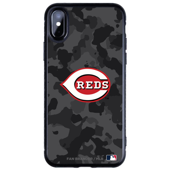 Fan Brander Black Slim Phone case with Cincinnati Reds Urban Camo design