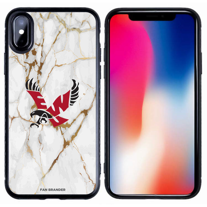 Fan Brander Black Slim Phone case with Eastern Washington Eagles White Marble design