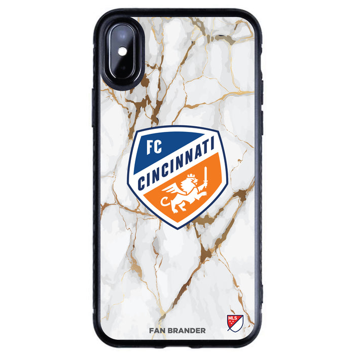Fan Brander Black Slim Phone case with FC Cincinnati White Marble design