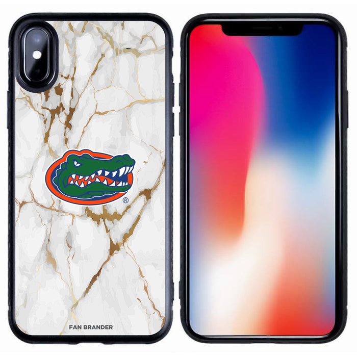 Fan Brander Black Slim Phone case with Florida Gators White Marble design