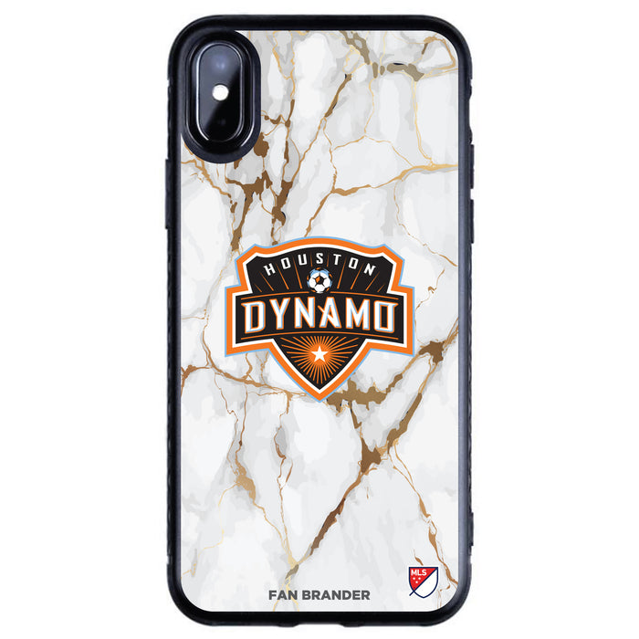 Fan Brander Black Slim Phone case with Houston Dynamo White Marble design