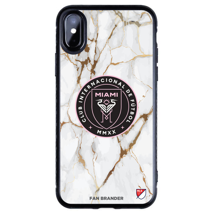 Fan Brander Black Slim Phone case with Inter Miami CF White Marble design