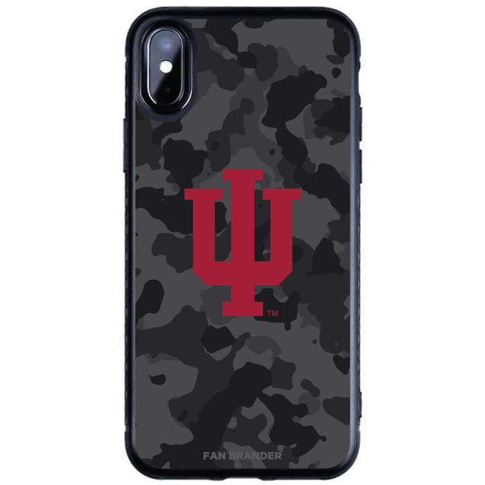 Fan Brander Black Slim Phone case with Indiana Hoosiers Urban Camo design