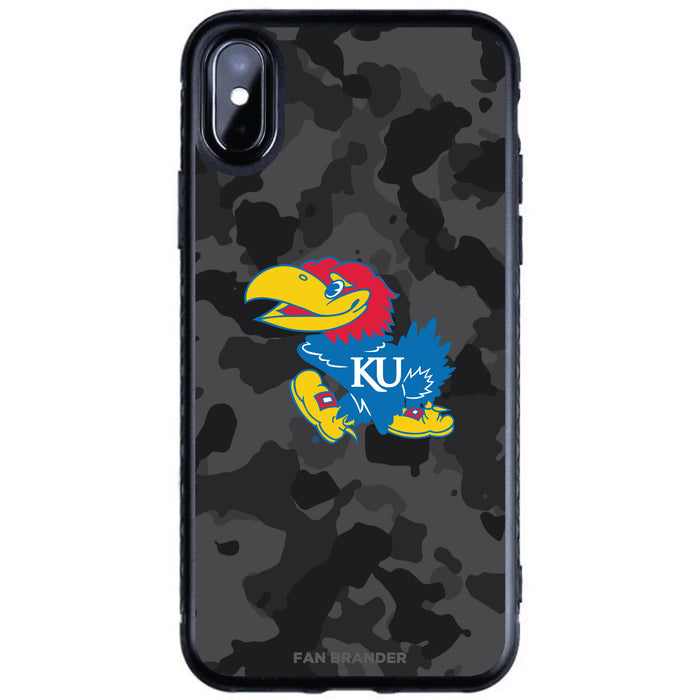 Fan Brander Black Slim Phone case with Kansas Jayhawks Urban Camo design