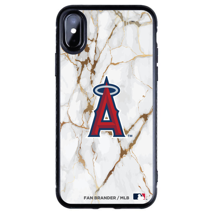 Fan Brander Black Slim Phone case with Los Angeles Angels White Marble design