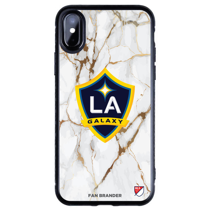 Fan Brander Black Slim Phone case with LA Galaxy White Marble design