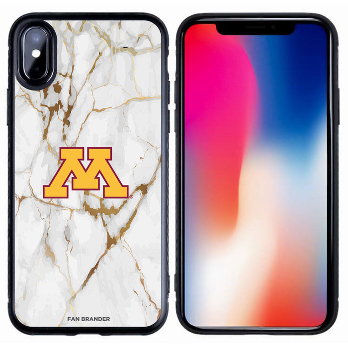 Fan Brander Black Slim Phone case with Minnesota Golden Gophers White Marble design