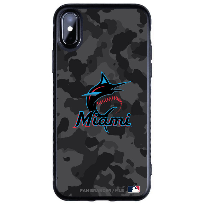 Fan Brander Black Slim Phone case with Miami Marlins Urban Camo design