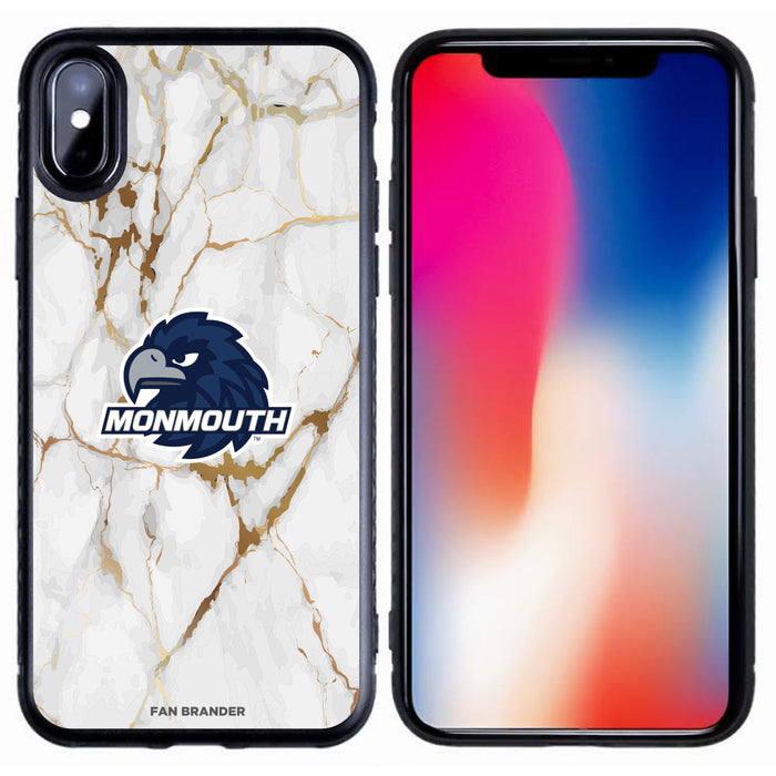 Fan Brander Black Slim Phone case with Monmouth Hawks White Marble design