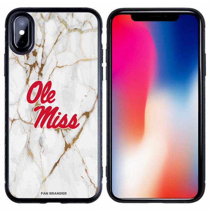 Fan Brander Black Slim Phone case with Mississippi Ole Miss White Marble design
