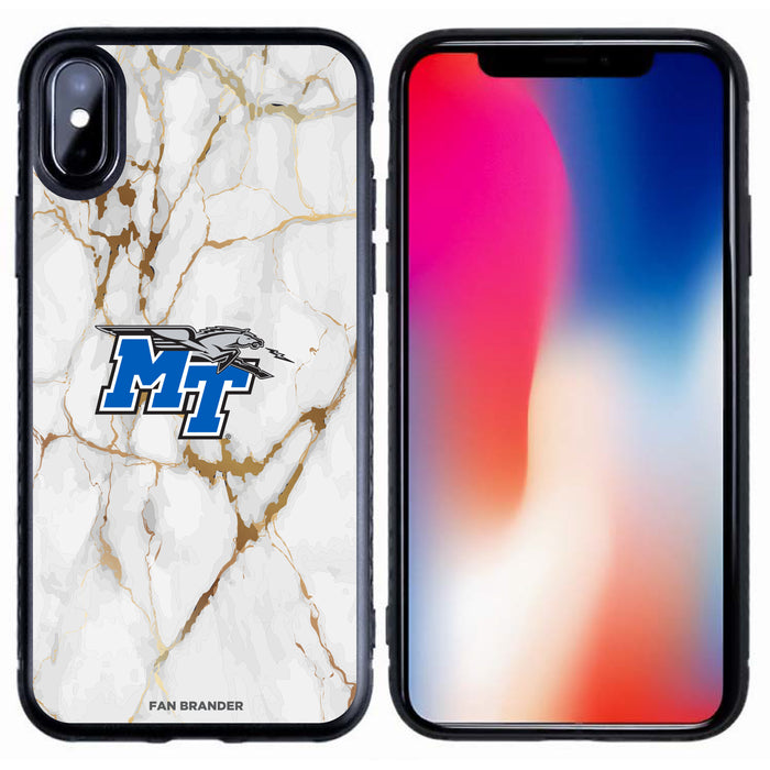 Fan Brander Black Slim Phone case with Middle Tennessee State Blue Raiders White Marble design