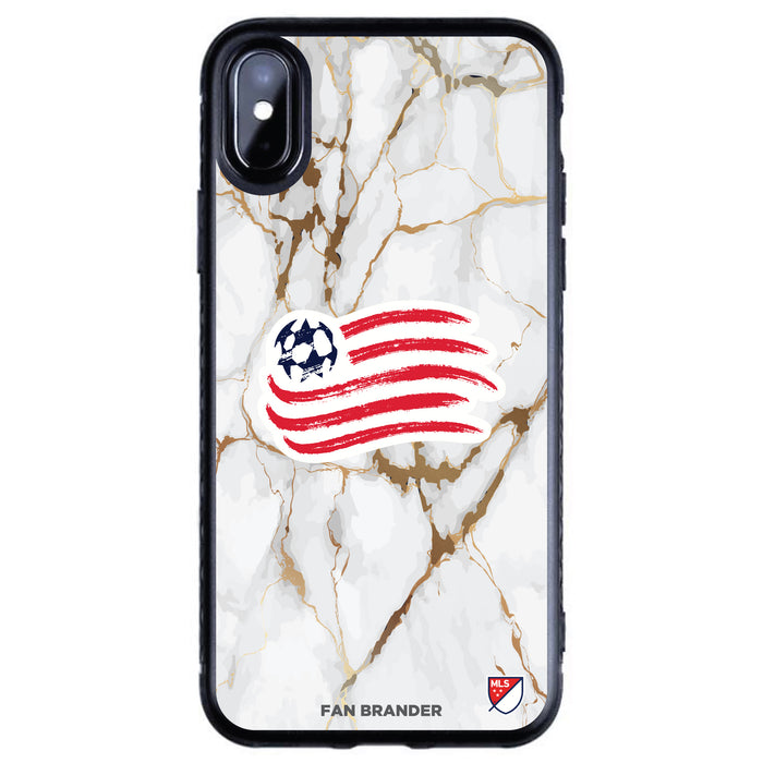 Fan Brander Black Slim Phone case with New England Revolution White Marble design