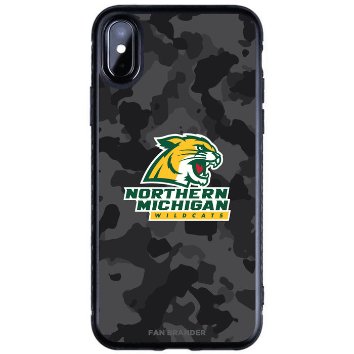 Fan Brander Black Slim Phone case with Northern Michigan University Wildcats Urban Camo design