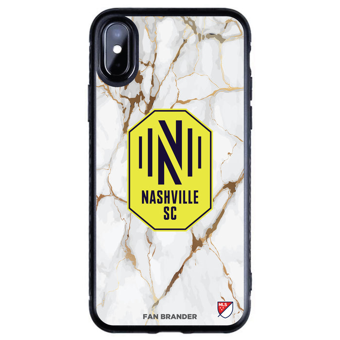 Fan Brander Black Slim Phone case with Nashville SC White Marble design