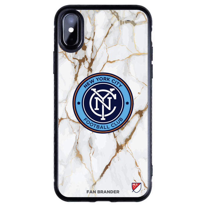 Fan Brander Black Slim Phone case with New York City FC White Marble design